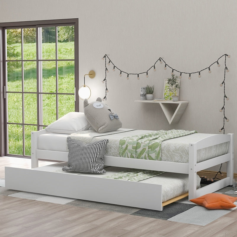 Nordic Modern Solid Wood Trundle Bed