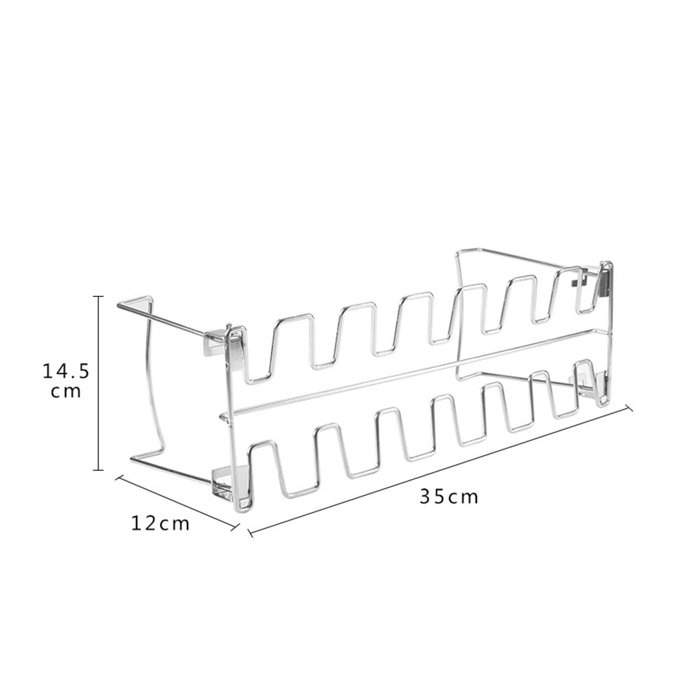 14 Slot Stainless Steel BBQ Grill Rib Shelf Chicken Wing Leg Rack