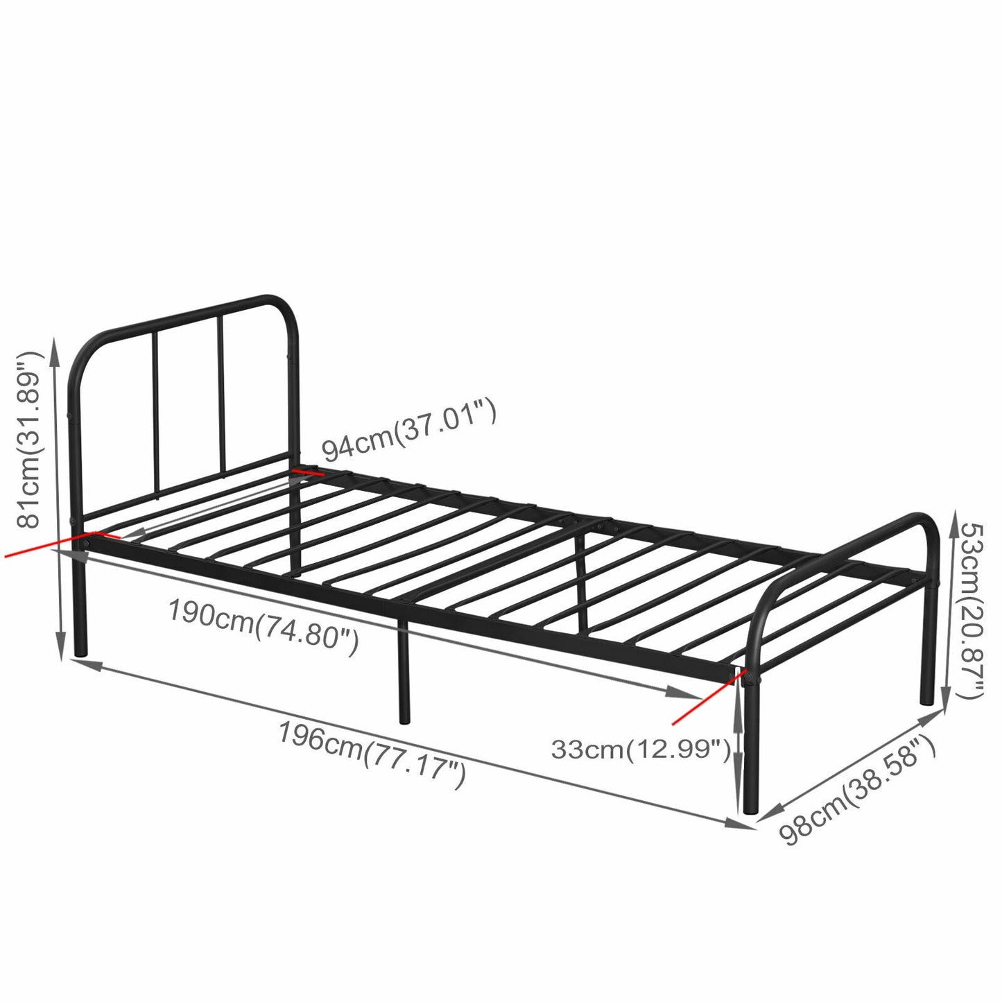 Voilamart Twin Single Metal Bed Frame