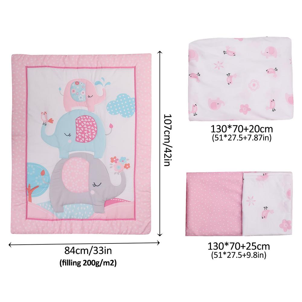 Three-Piece Baby Bedding Set Non-slip Sheets