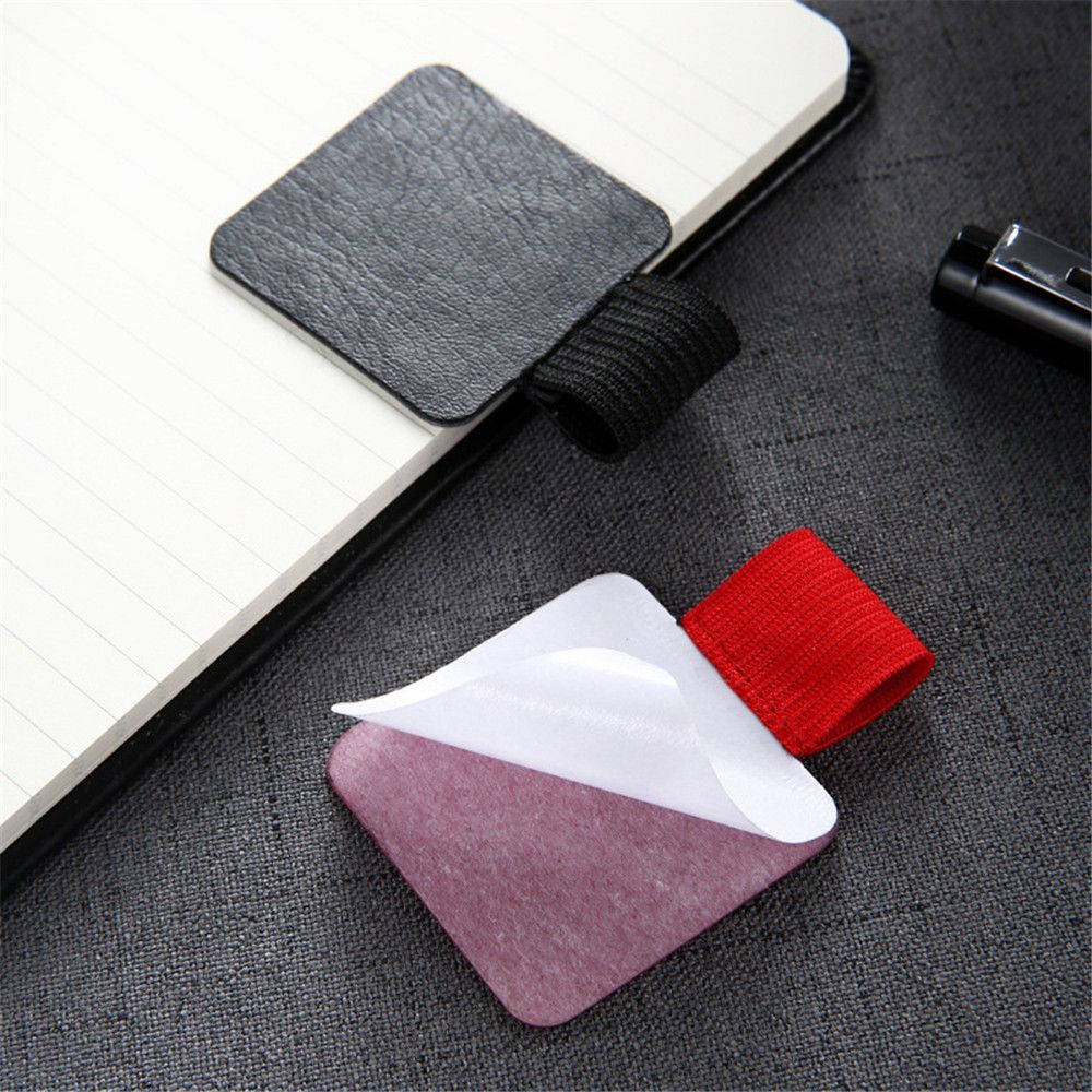 Pen Holder Self Adhesive Leather Pencil Holder Elastic Loop Pencil Clip Notebook Laptop