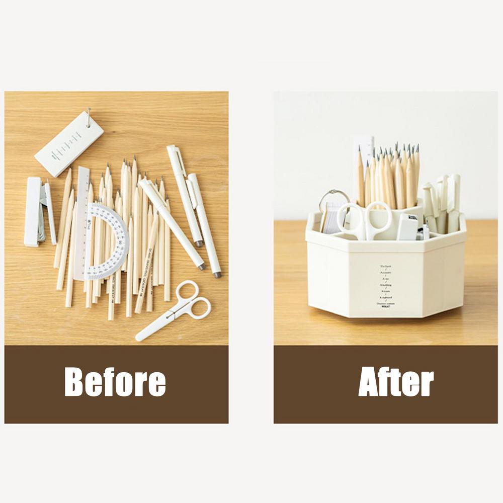 Cute Rotating Pen Pencil Organizer Pen Storage Container Desktop Storage Box