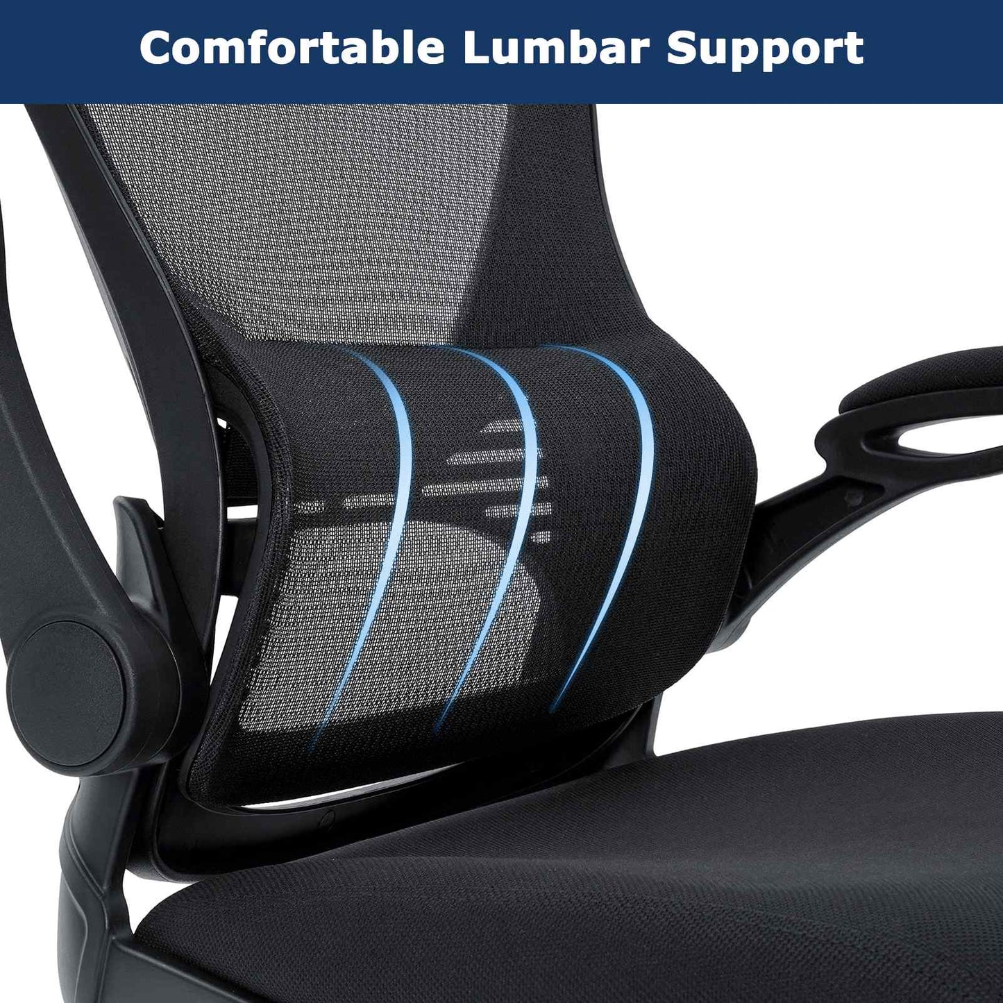 Mesh Office Chair with Lumbar Support Mid Back Computer Desk Chair Adjustable Swivel with Wheels