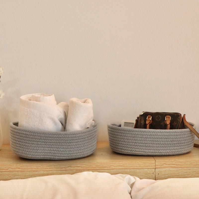 Handmade Cotton Woven Storage Basket