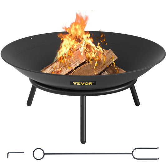 VEVOR Fire Pit Bowl Stove Carbon Steel Cast Iron for Keeping Warm Outdoor Patios Backyard