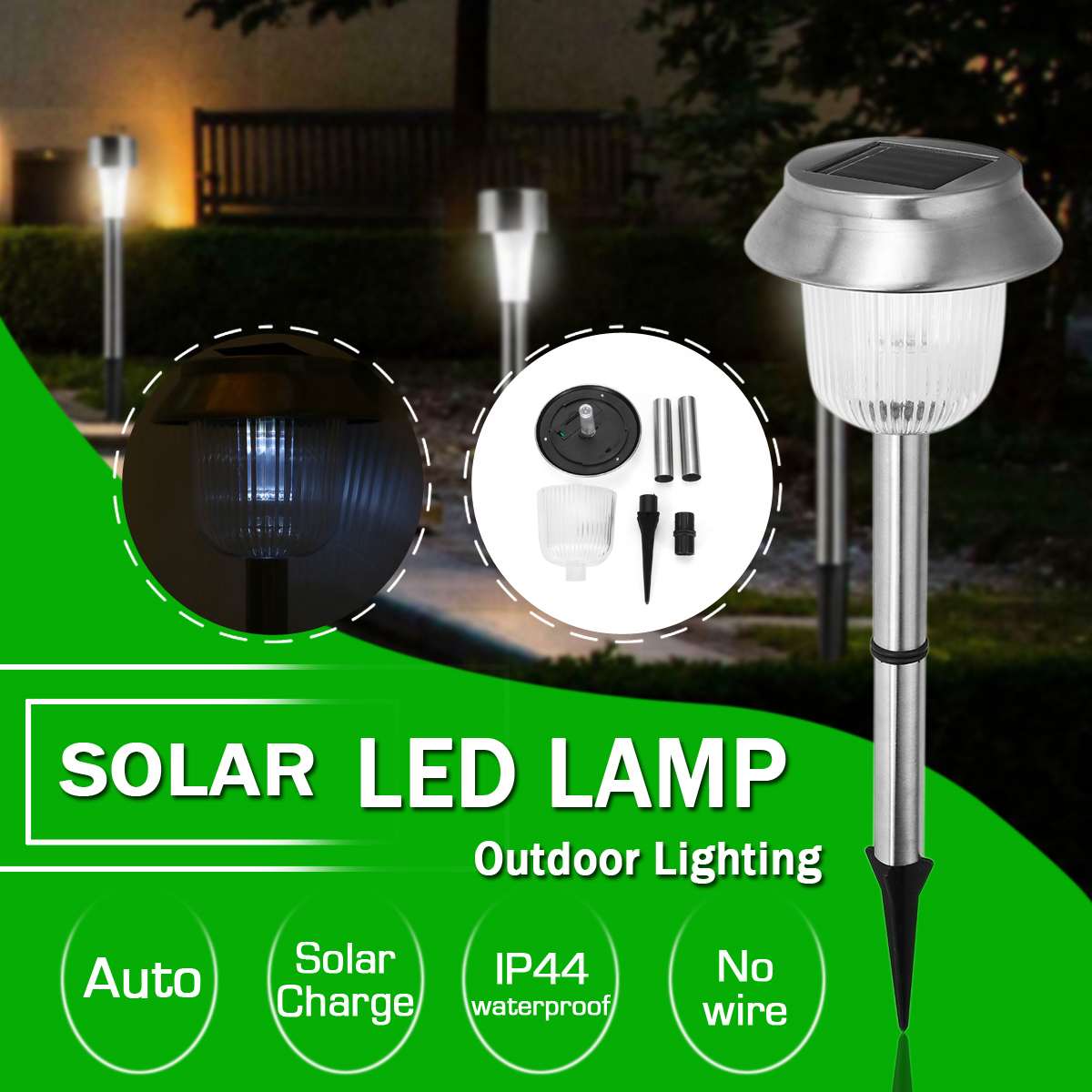 Solar Garden Light Outdoor Lantern Waterpoof Decoration Lighting For Pathway Yard Lawn